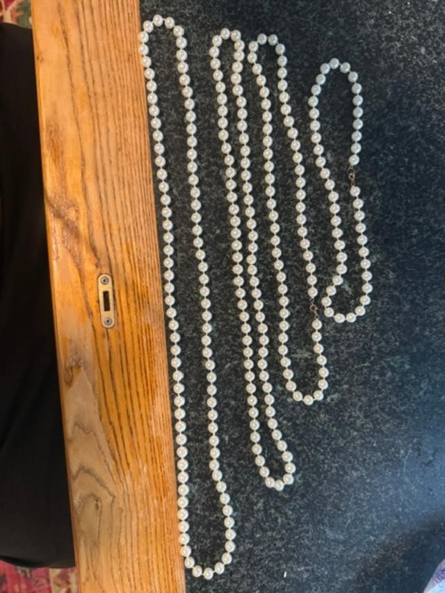 White Faux Pearl Necklace Bracelet Set Lot Costume Jewelry