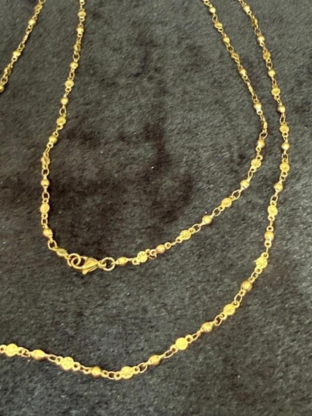 gold tone necklace 32 inch