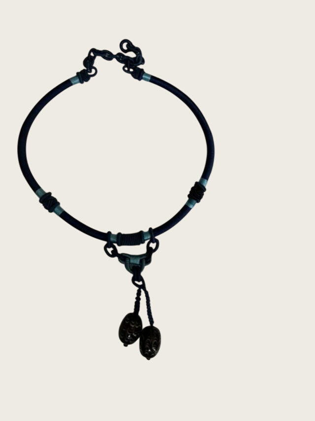 Unbranded Lampwork Glass Bead Dangle Cord Necklace Chinese Knot Boho Artisan