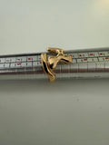 Gold Tone Abstract Open Bypass Adjustable Ring Size 8