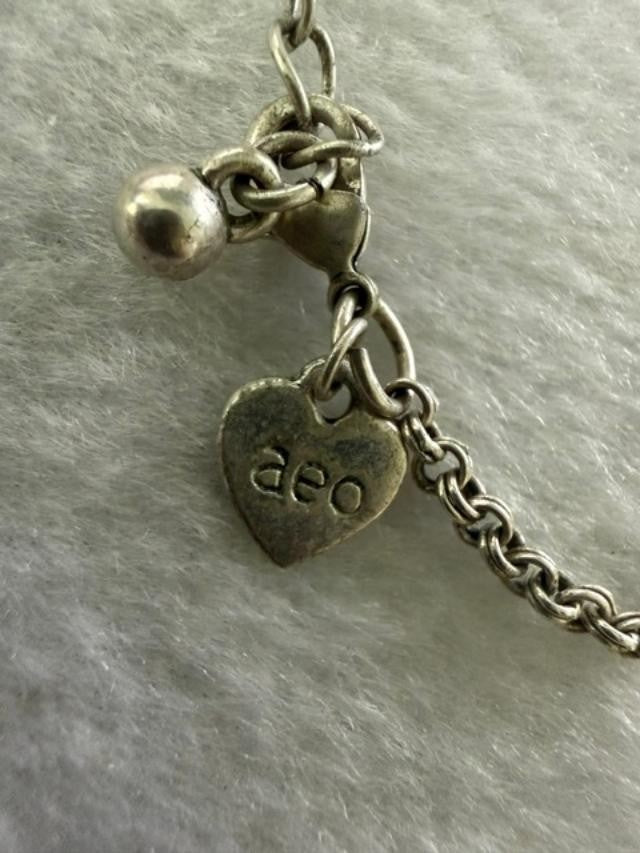 AEO American Eagle Silver Tone Charm Necklace 27" Peace Sign Heart Star