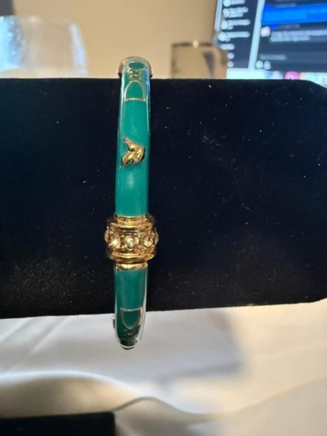 TURQUOISE ENAMEL STRETCH BRACLET