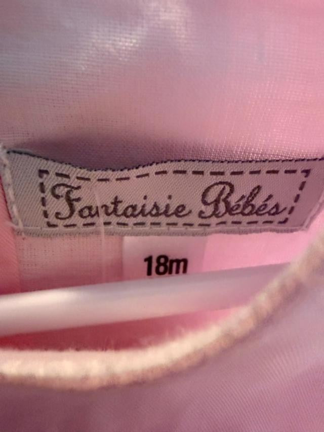 Fantaisie Bebes Pink Smocked Floral Ruffle Bubble Romper Baby Girl 18M NWT
