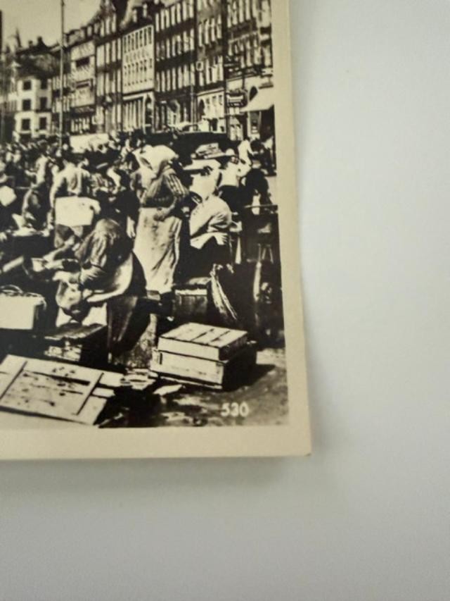 Vintage Copenhagen Denmark Fish Market Gammelstrand RPPC Postcard No. 530