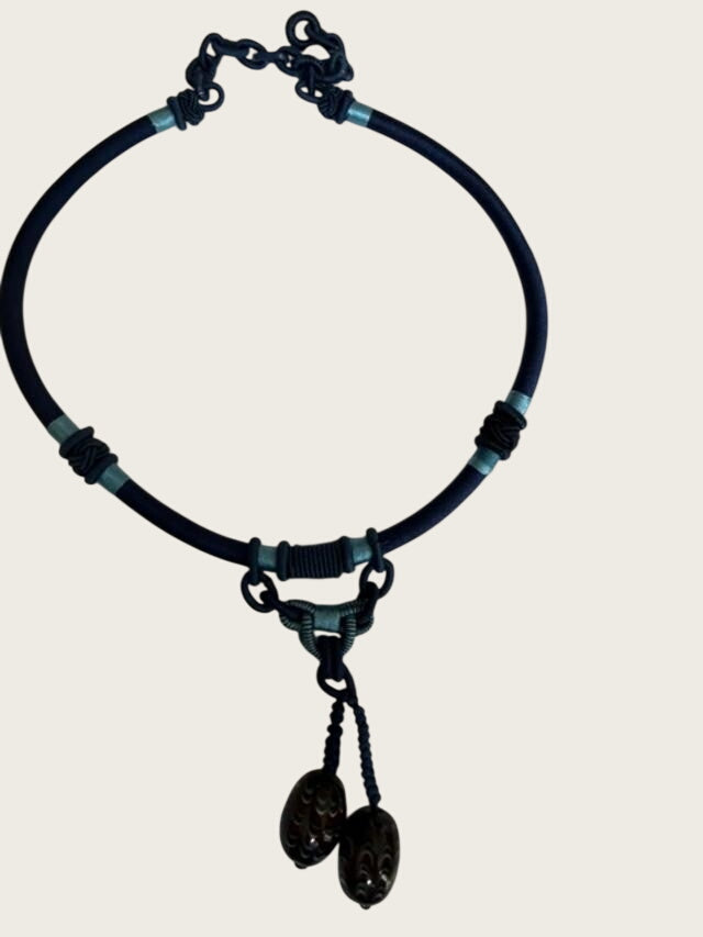 Unbranded Lampwork Glass Bead Dangle Cord Necklace Chinese Knot Boho Artisan