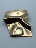 Vintage Ebba Gold Tone Modernist Abstract Brooch Pin Converted Earring 2" Sculpt