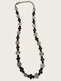 Vintage Faceted Purple and Clear Glass Necklace.  18"