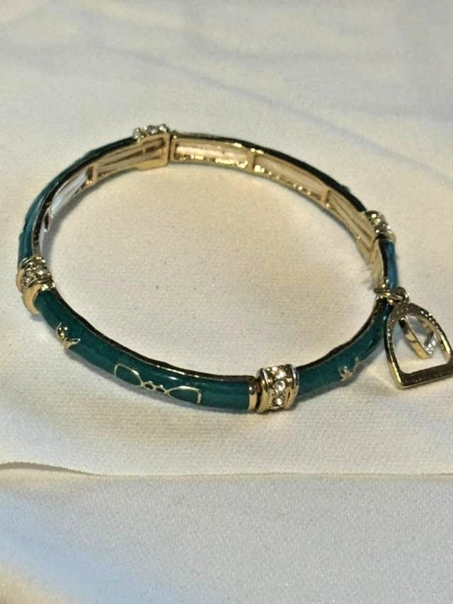 TURQUOISE ENAMEL STRETCH BRACLET