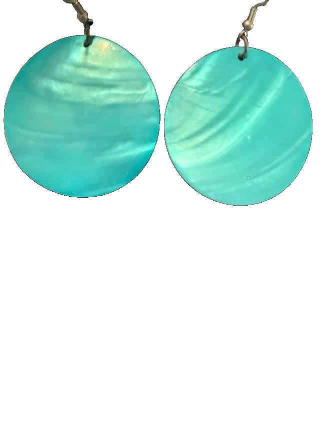 Round Circle Sea Shell Drop Earrings for Women Bohemian Statement 2 inch diamete