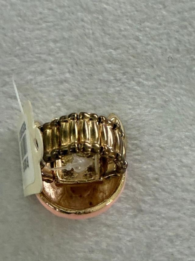 LC Pink Pig Princess Crown Rhinestone Stretch Ring New With Tag