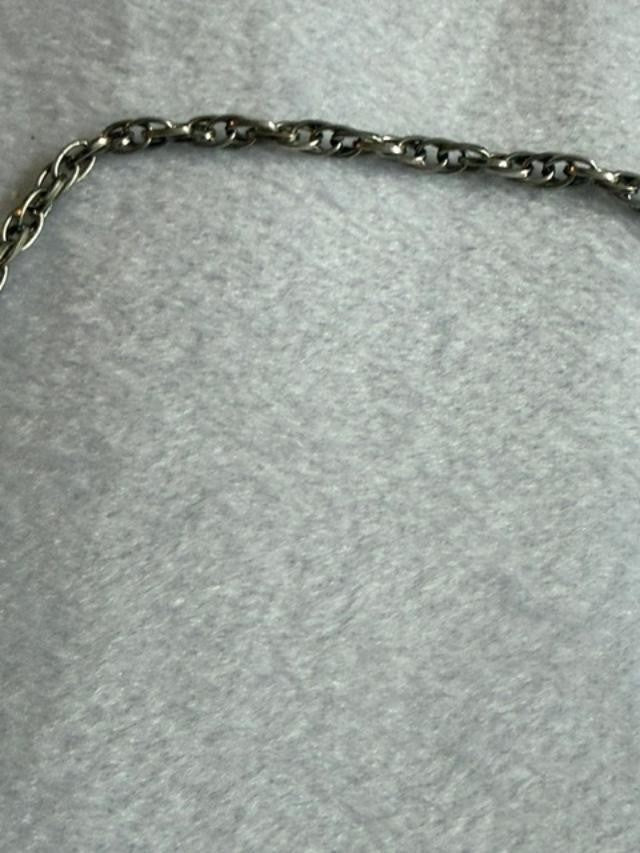 Silver Tone Black Cabochon Filigree Ball Y Drop Toggle Necklace 17in