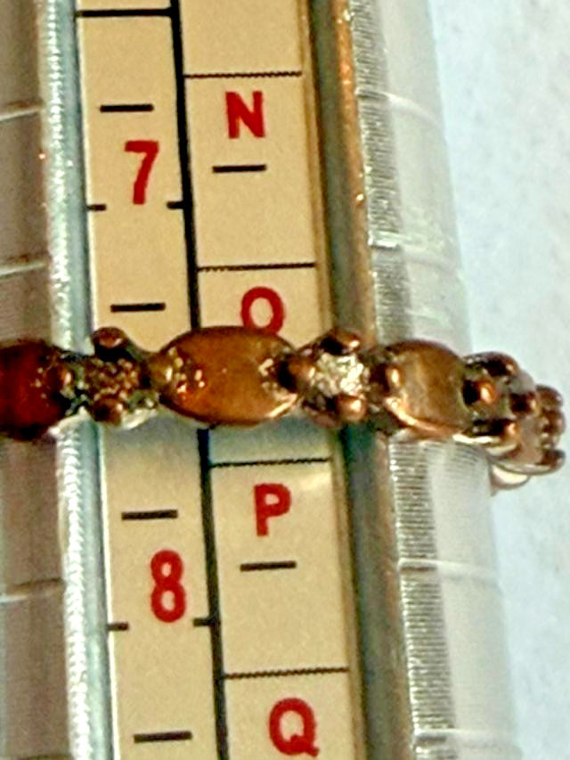Antique Brass Tone Leaf Berry Vine Eternity Band Ring Size 7.75