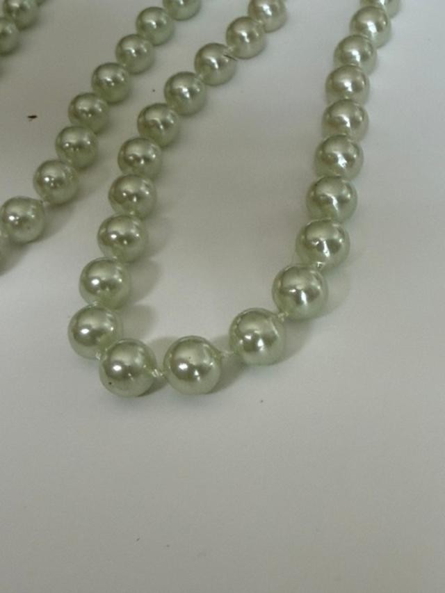 Pale Green Faux Pearl Necklace Bracelet Set Lot Seafoam Costume Jewelry