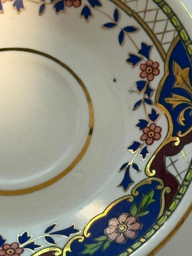 Vintage Alemdar Porselen Turkey Demitasse Cup & Saucer Floral Gold Gilt