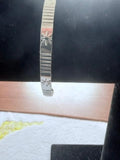 Silver Tone Engraved Starburst Cuff Bracelet Minimalist Open Bangle