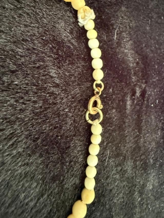 Vintage 1970s Carved Scarab Choker Necklace Egyptian Revival 15in