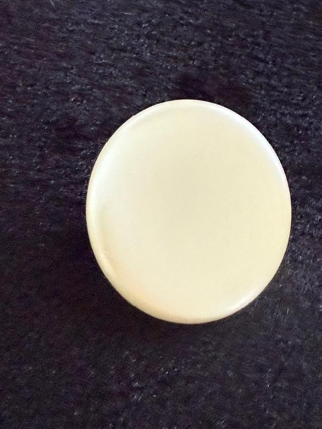 OOAK Ivory Plastic Disc Brooch Upcycled Vintage Earring Pin 1.5"