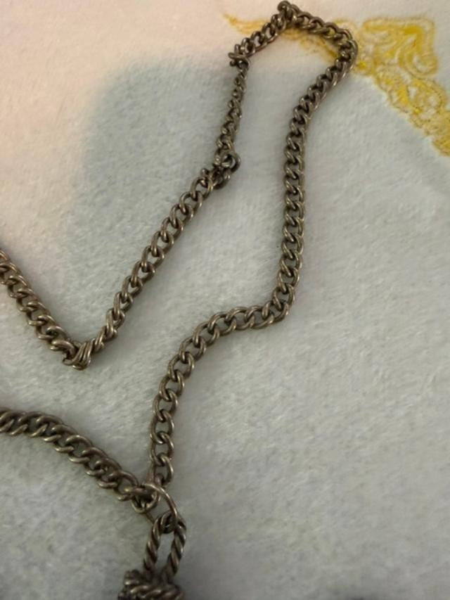 Vintage VCLM Lee Mode Key Heart Charm Necklace 27" Teal Bead Boho