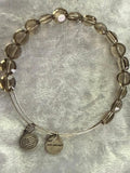 Alex and Ani i Crystal Bead Silver Tone Bracelet