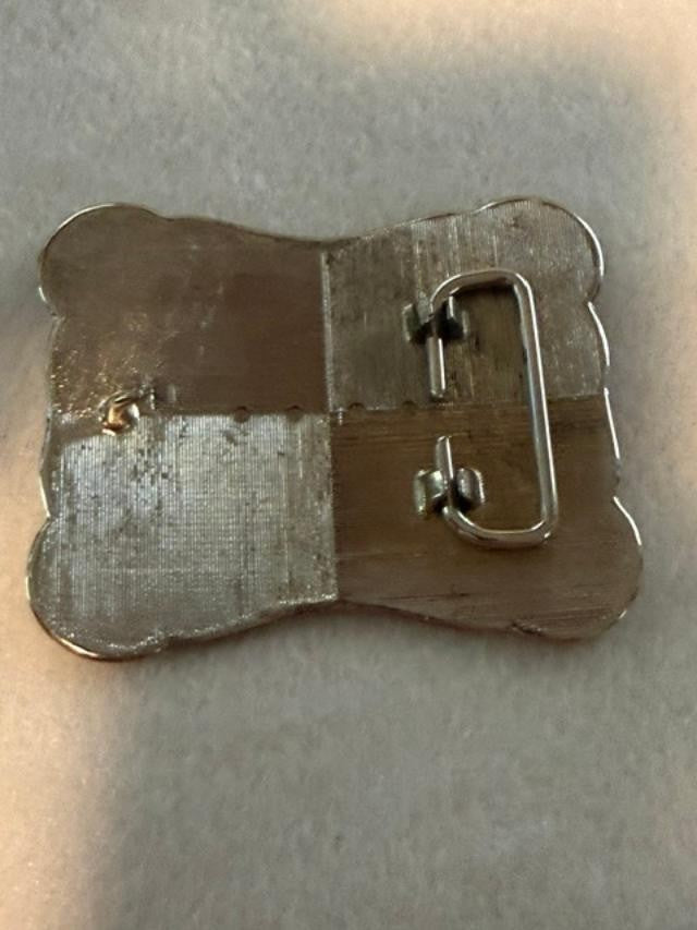 Silver Tone Floral Western Belt Buckle Vintage Style 3.25x2.5