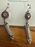 Lia Sophia Purple Crystal Silver-Tone Long Dangle Earrings Ivory Inlay