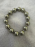 Silver Gray stretchy Bead Rhinestones Bracelet