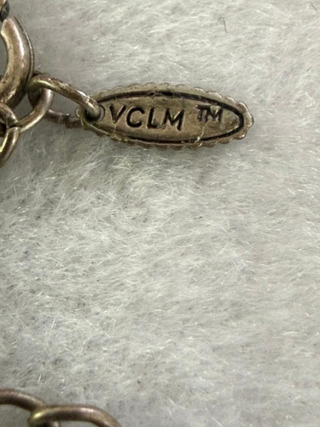 Vintage VCLM Lee Mode Key Heart Charm Necklace 27" Teal Bead Boho