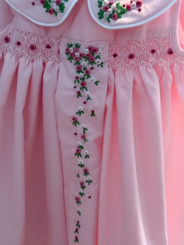 NEW NEVER WORN Addie & Hadlie Smocked A Lot Pink Floral Peter Pan Dress 18M