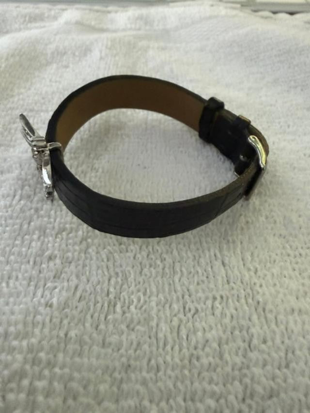 Black leather Band with Sterling Silver Dragonfly Bracelet