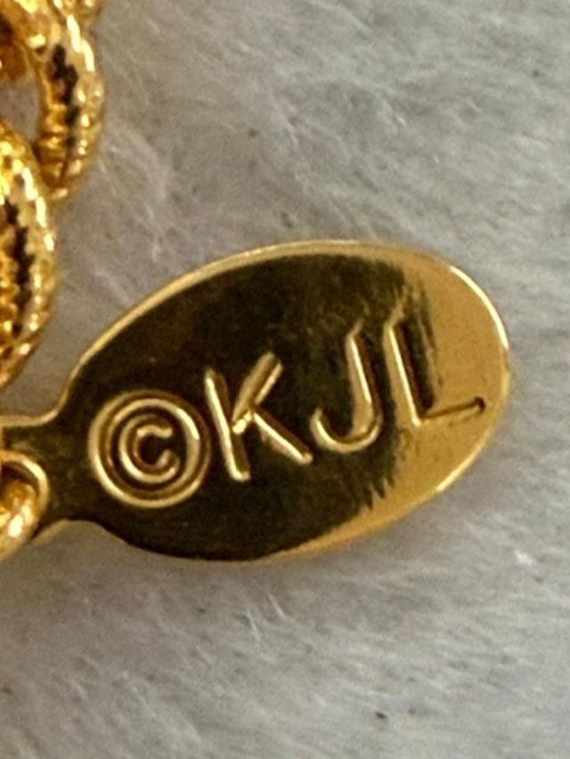 Vintage KJL signed long gold-tone chain