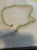 seafoam green faux pearl necklace 17 inch