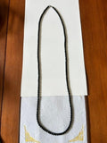 54" Black Faceted Glass Bead Necklace Long Layering Strand