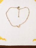Dainty Gold Tone Butterfly Rhinestone Necklace 15.5–17.5” Adjustable