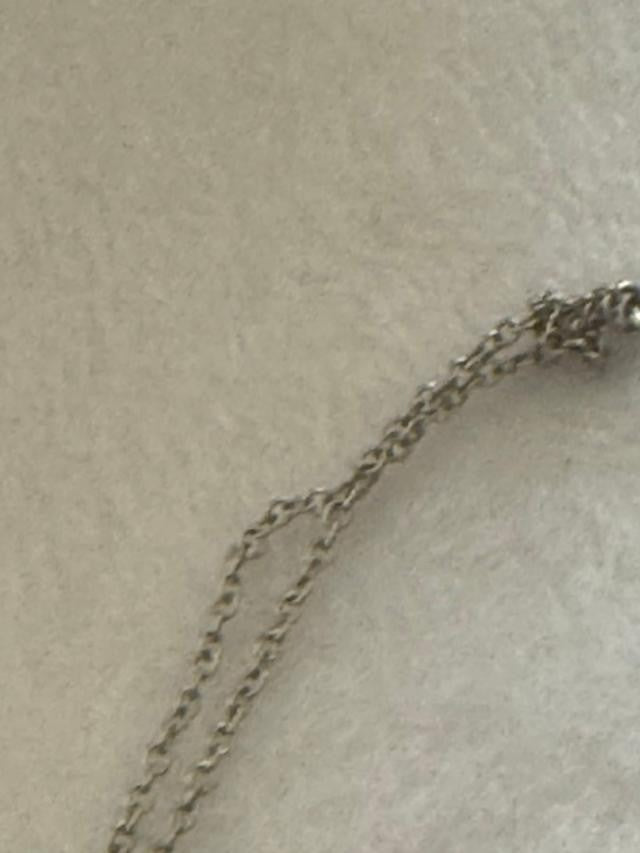 Silver Tone Clear Crystal Heart Station Necklace 17" Rhinestone Statement