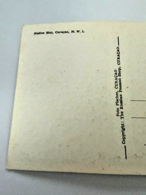 Vintage Curacao N.W.I. Native Hut RPPC Foto Fischer Russian Peasant Shop