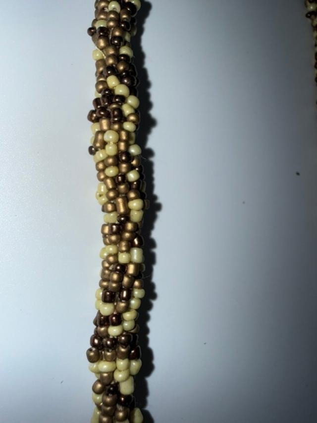 Vintage Seed Bead Rope Necklace 30" Endless Boho Earth Tone No Clasp