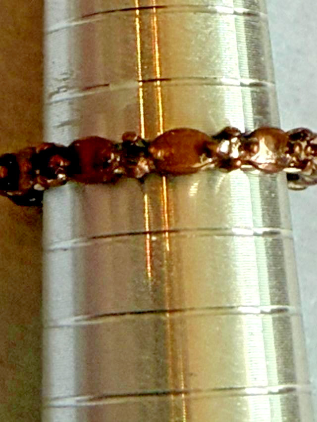 Antique Brass Tone Leaf Berry Vine Eternity Band Ring Size 7.75