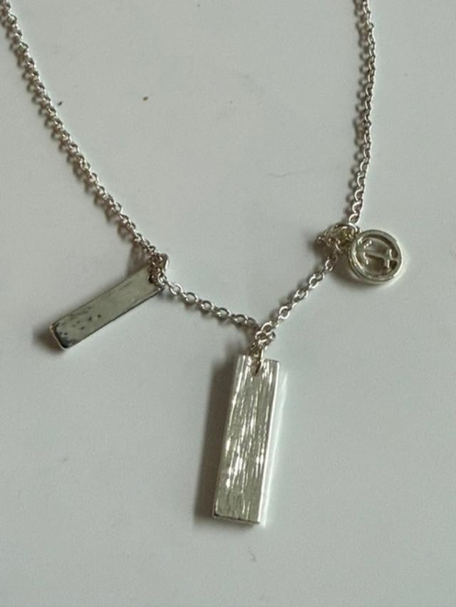 GV9 Silver Tone Sagittarius Zodiac Crystal Charm Necklace 18"