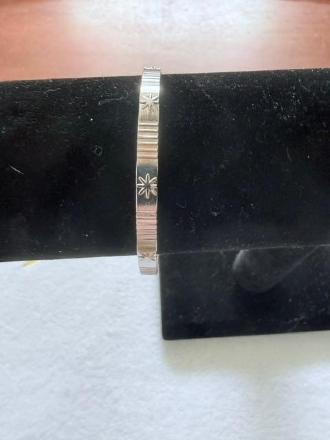 Silver Tone Engraved Starburst Cuff Bracelet Minimalist Open Bangle