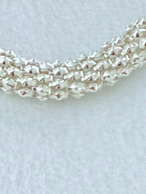 Avalaya Silver Tone Mesh Magnetic Rhinestone Clasp Necklace 18.5"