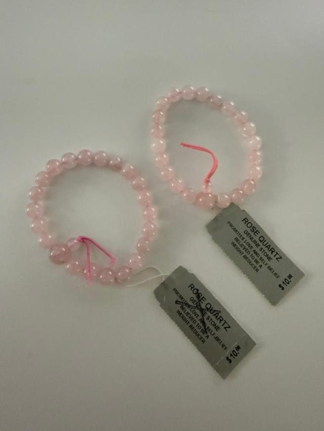 2 New rose pink quartz bracelets