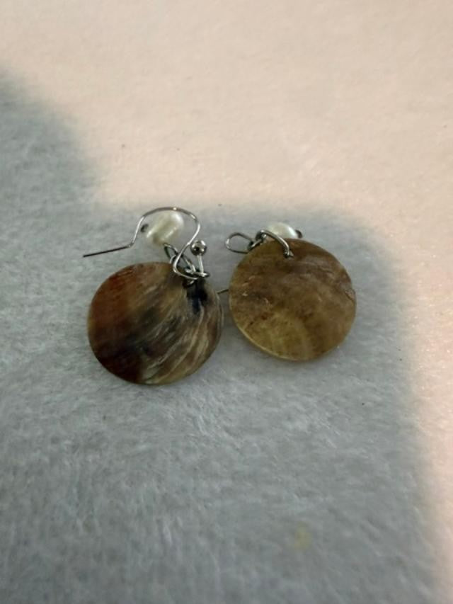 unbranded natural shell disc dangle earrings