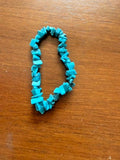 Turquoise Blue Stone Chip Stretch Bracelet Boho Southwestern Jewelry