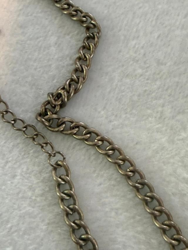 Vintage VCLM Lee Mode Key Heart Charm Necklace 27" Teal Bead Boho