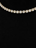 Sparkling Silver Tone Rhinestone Tennis Necklace / Choker With Lobster Clasp De