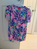 Lilly Pulitzer Girls XS 2-3 Pink Tropical Floral 3/4 Sleeve Dress NWOT