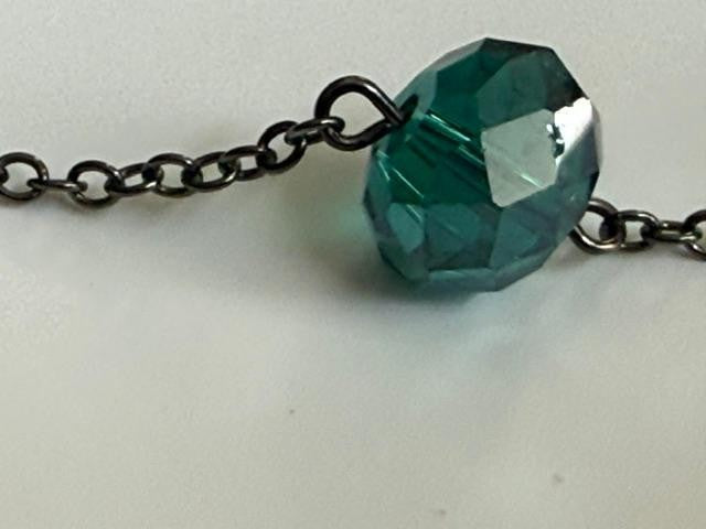 GREEN CRYSTAL NECKLACE  38" LONG