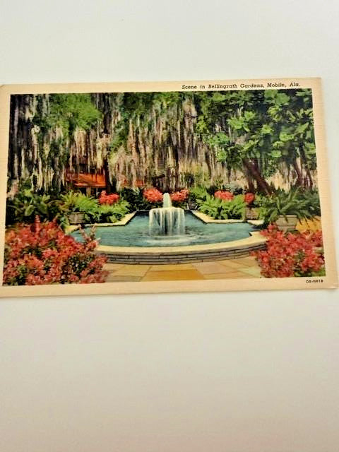 Vintage 1940s Bellingrath Gardens Mobile Alabama Curt Teich Linen Postcard Unuse