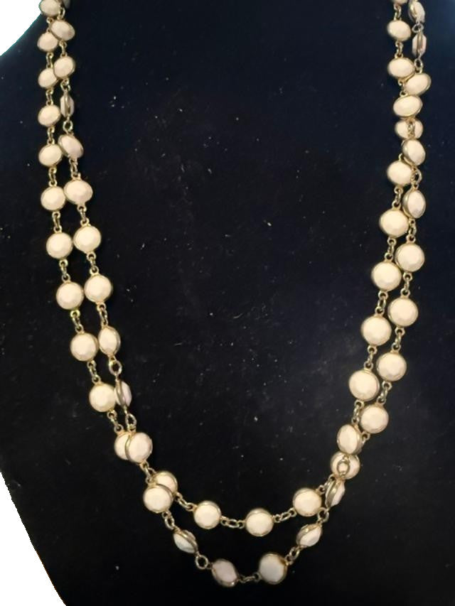 54 inch white bead necklace