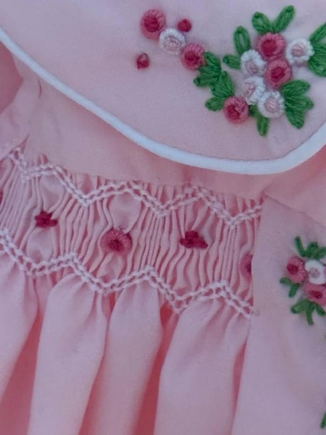 NEW NEVER WORN Addie & Hadlie Smocked A Lot Pink Floral Peter Pan Dress 18M